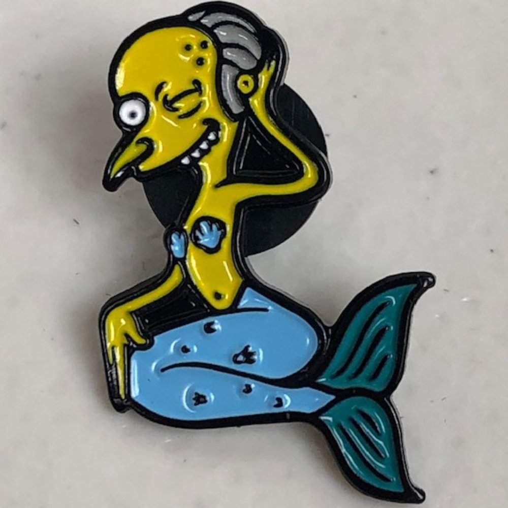 Mr Burns The Simpsons Mermaid Lapel Pin Cartoon